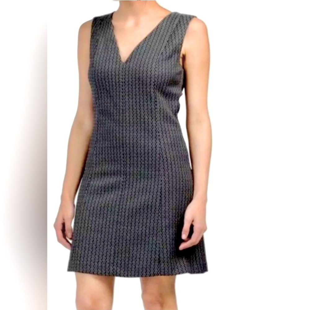 NWT Theory Sleeveless Easy V Jacquard Shift Dress in Multi Shadow